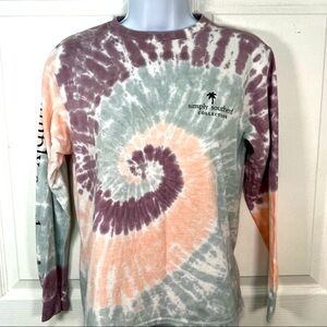 Simply Southern Tie-Dye Long Sleeve Sloth Shirt Youth Large